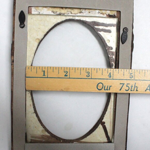 Oval Glass Standup Country Cowboy Riding Roping Theme Picture Frame - Picture 12 of 12